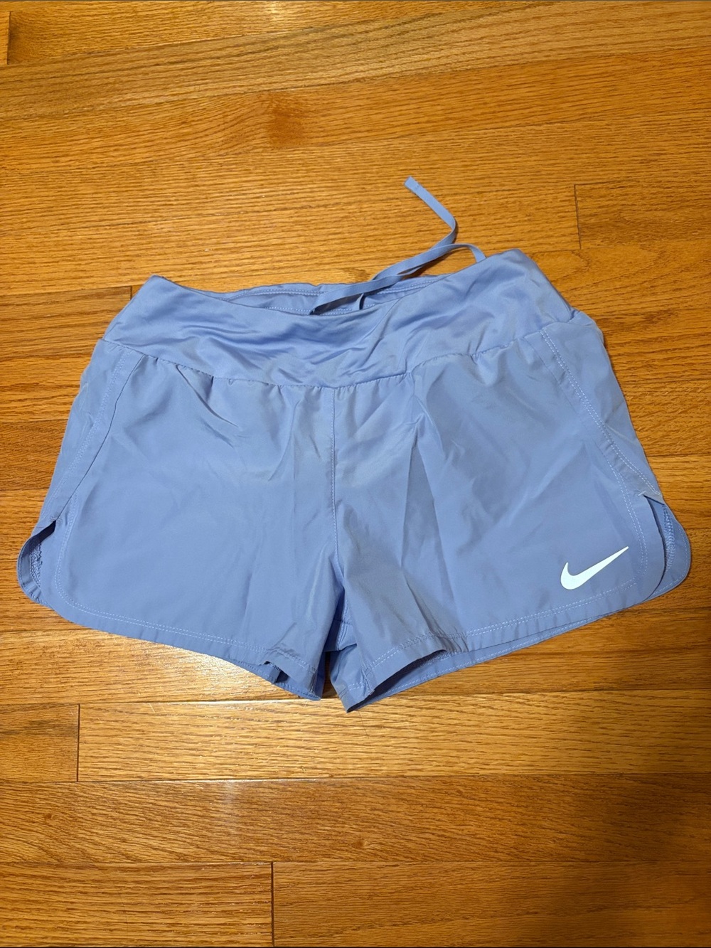 Nike Women's Lavender Athletic Shorts with White Swoosh
